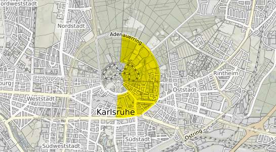 Immobilienpreisekarte Karlsruhe Innenstadt Ost